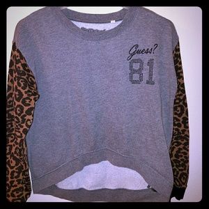 GUESS? cropped sweater shirt size S high low